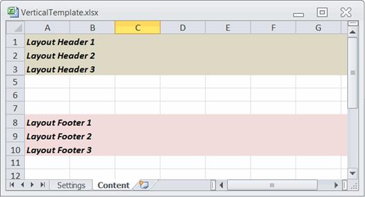 Smart Excel Template vertical Content